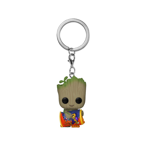 Funko Pop! Keychain: Marvel - I Am Groot, Groot with Cheese Puffs