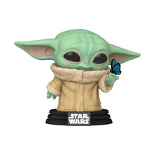 Load image into Gallery viewer, POP Funko Star Wars The Mandalorian The Child Grogu with Butterfly 468 Exclusive w/ Protector