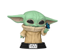 Load image into Gallery viewer, POP Funko Star Wars The Mandalorian The Child Grogu with Butterfly 468 Exclusive w/ Protector