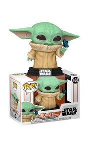 POP Funko Star Wars The Mandalorian The Child Grogu with Butterfly 468 Exclusive w/ Protector