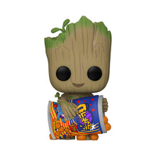 Load image into Gallery viewer, Funko Pop! Marvel: I Am Groot, Groot with Cheese Puffs Figure w/ Protector