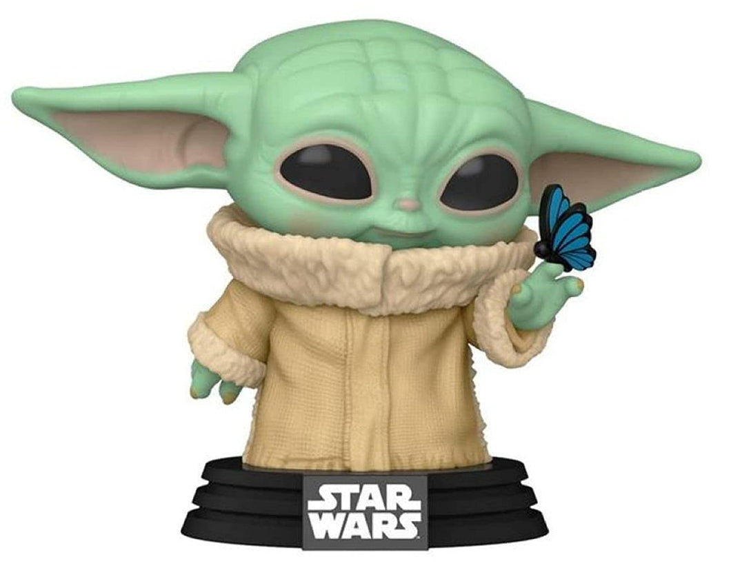 POP Funko Star Wars The Mandalorian The Child Grogu with Butterfly 468 Exclusive w/ Protector