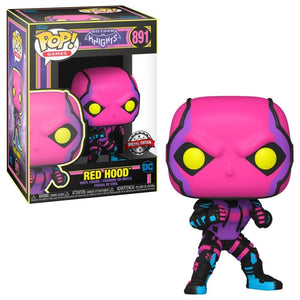 Funko Pop Red Hood Blacklight Gotham Knights GameStop Exclusive. w/ protector