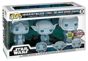 Funko Pop! Star Wars: Across The Galaxy - Force Ghost 3 Pack, Anakin, Yoda, OBI-Wan Kenobi, (55624), Amazon Exclusive