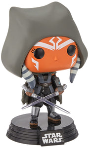 Funko Pop! Star Wars: The Mandalorian - Hooded Ahsoka with Dual Sabers Figure Amazon Exclusive w/ Protector