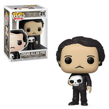 Load image into Gallery viewer, Funko Pop! Icons: Edgar Allan Poe w/Skull Figure w/ Protector