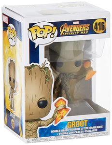 Funko POP! Marvel: Avengers Infinity War - Groot with Stormbreaker Figure w/ Protector