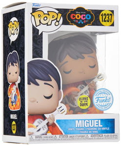 Funko Pop Disney Coco - Miguel (with Guitar) (Glows in The Dark) (Special Edition) #1237 Figure w/ Protector