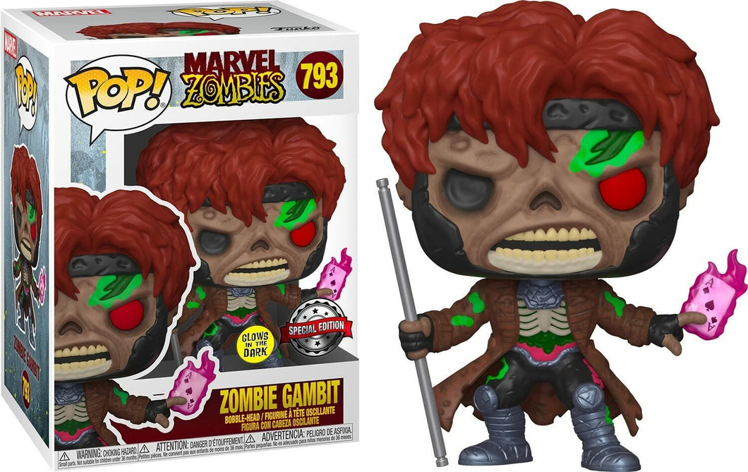 Funko Pop! Marvel Zombies 793 Zombie Gambit Exclusive Figure w/ Protector