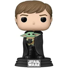 Load image into Gallery viewer, Funko POP! Star Wars: Mandalorian LUKE SKYWALKER with Grogu #482 w/ Protector