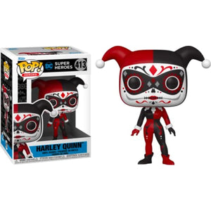 Funko POP Heroes: Dia De Los DC - Harley Quinn Figure w/ Protector