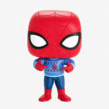 Load image into Gallery viewer, Funko Pop Marvel: Holiday - Spider-Man with Ugly Sweater Figure w/Protector