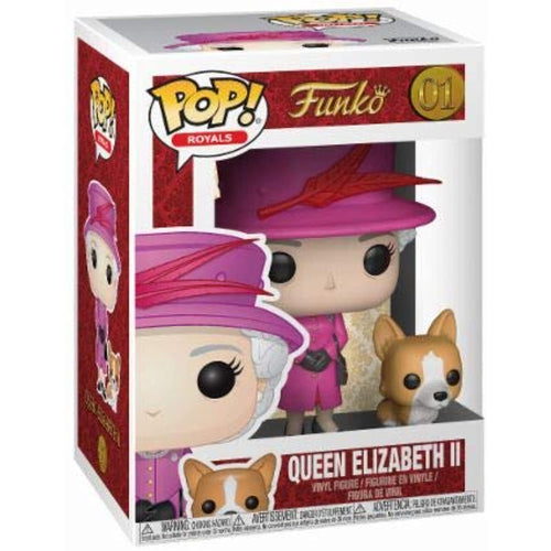 Funko POP! Royals QUEEN ELIZABETH II Pink Dress Figure #01 w/ Protector