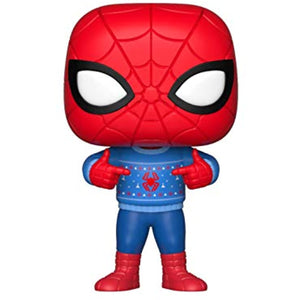 Funko Pop Marvel: Holiday - Spider-Man with Ugly Sweater Figure w/Protector