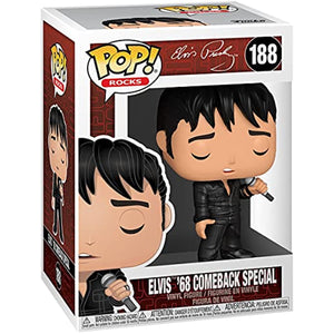 Funko Pop! Rocks: Elvis - 68 Comeback Special Vinyl Figure w/ Protector IN STOCK