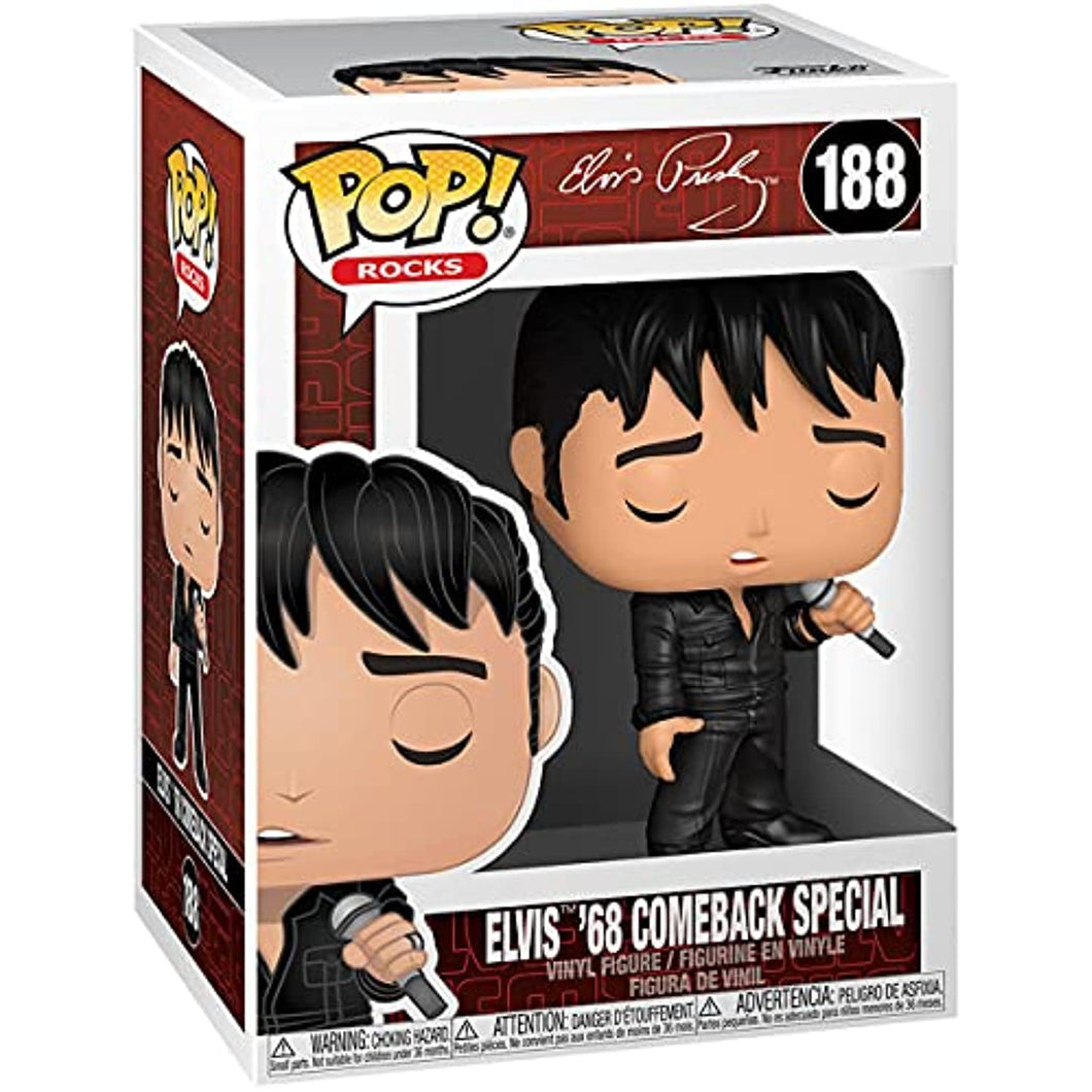 Funko Pop! Rocks: Elvis - 68 Comeback Special Vinyl Figure w/ Protector IN STOCK