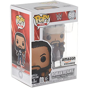 Funko POP WWE: Roman Reigns with Title, Wreck Everyone and Leave, Amazon Exclusive Vinyl Figure w/ Protector