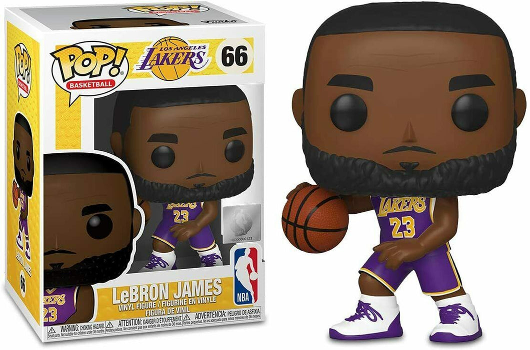 Funko POP! NBA Lakers Lebron James Away Jersey Figure #66 DAMAGE BOX