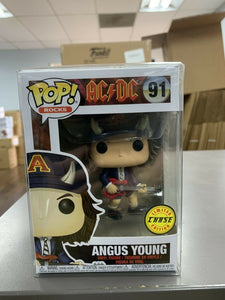 Funko POP! Music: AC/DC ANGUS YOUNG Chase Figure #91 w/ Protector