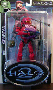 Halo 2 Series 4 RED SPARTAN BLUE TRIM FIGURE SNIPER RIFLE NEEDLER ASSAULT BOMB