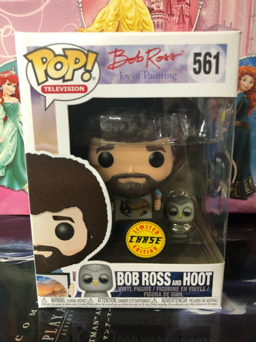 Funko POP! TV: Bob Ross BOB ROSS and HOOT Chase Figure #561 w/ Protector