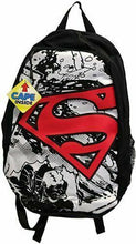 Load image into Gallery viewer, Superman Black and White Cape Backpack