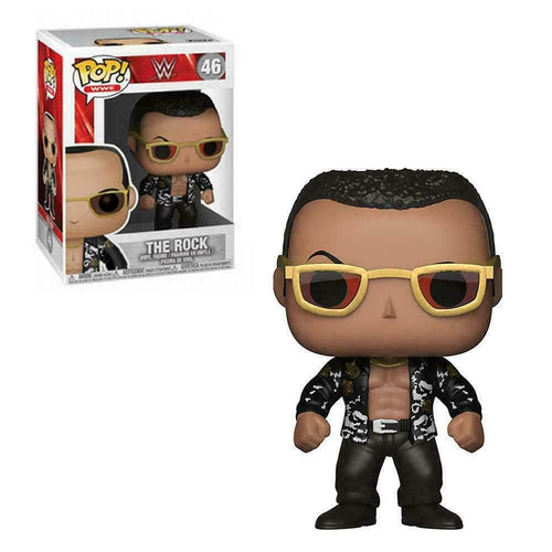 Funko POP! WWE Wrestling THE ROCK Figure #46 w/ DAMAGE BOX