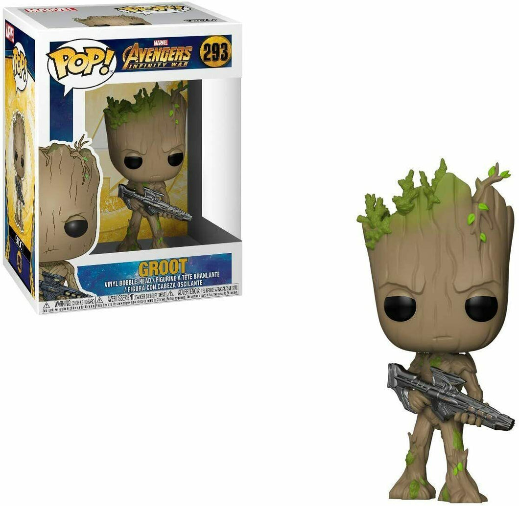 Funko POP! Marvel: Avengers Infinity War GROOT w/ Gun Figure #293 w/ Protector