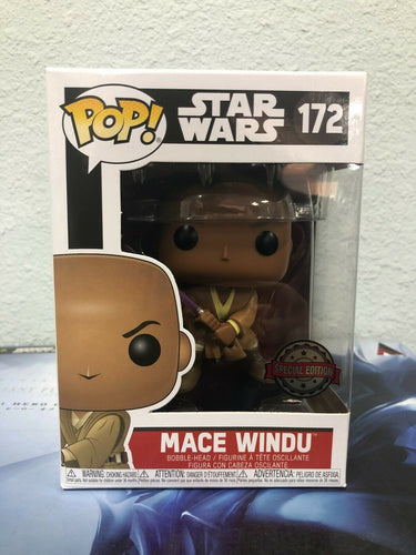 Funko POP! Star Wars MACE WINDU Special Edition Figure #172 w/ Protector