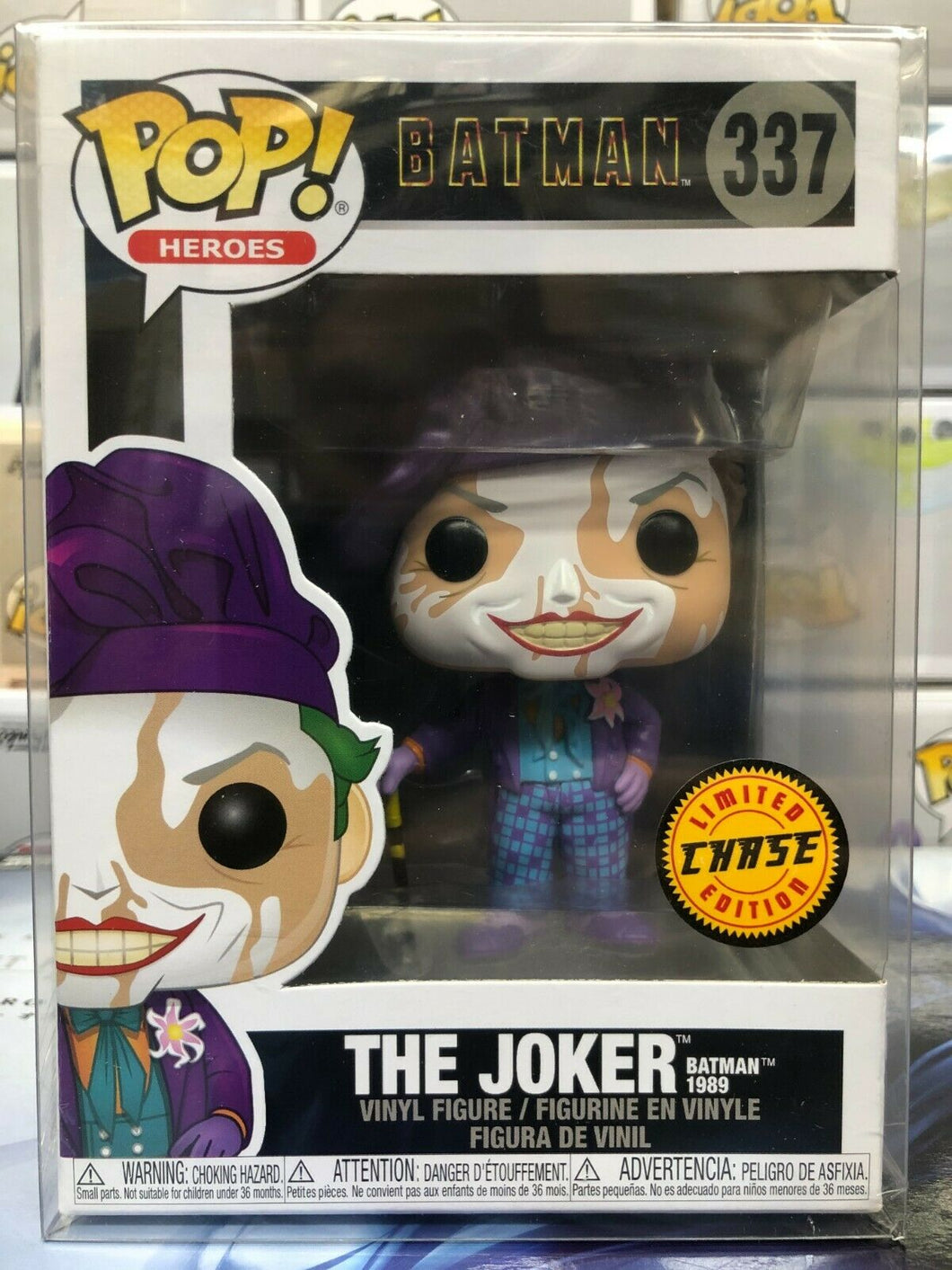 Funko POP! Heroes: Batman 1989 THE JOKER with HAT Chase Figure #337 w/ Protector