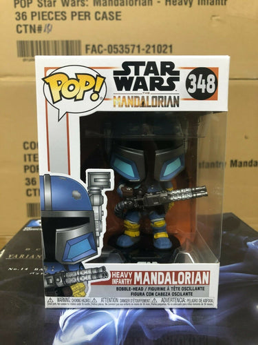 Funko POP! Star Wars HEAVY INFANTRY MANDALORIAN Figure #348 w/ Protector