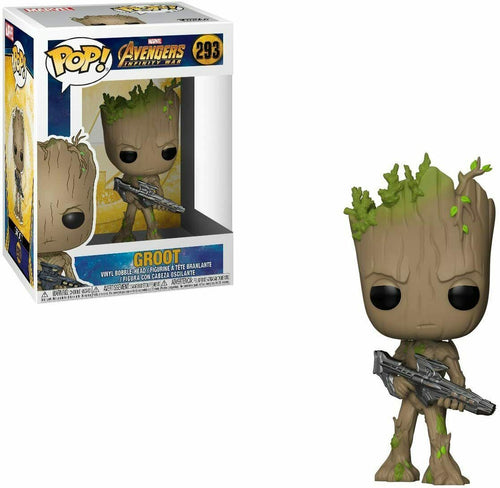 Funko POP! Marvel: Avengers Infinity War GROOT w/ Gun Figure #293 DAMAGE BOX