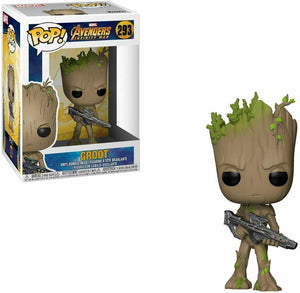 Funko POP! Marvel: Avengers Infinity War GROOT w/ Gun Figure #293 DAMAGE BOX