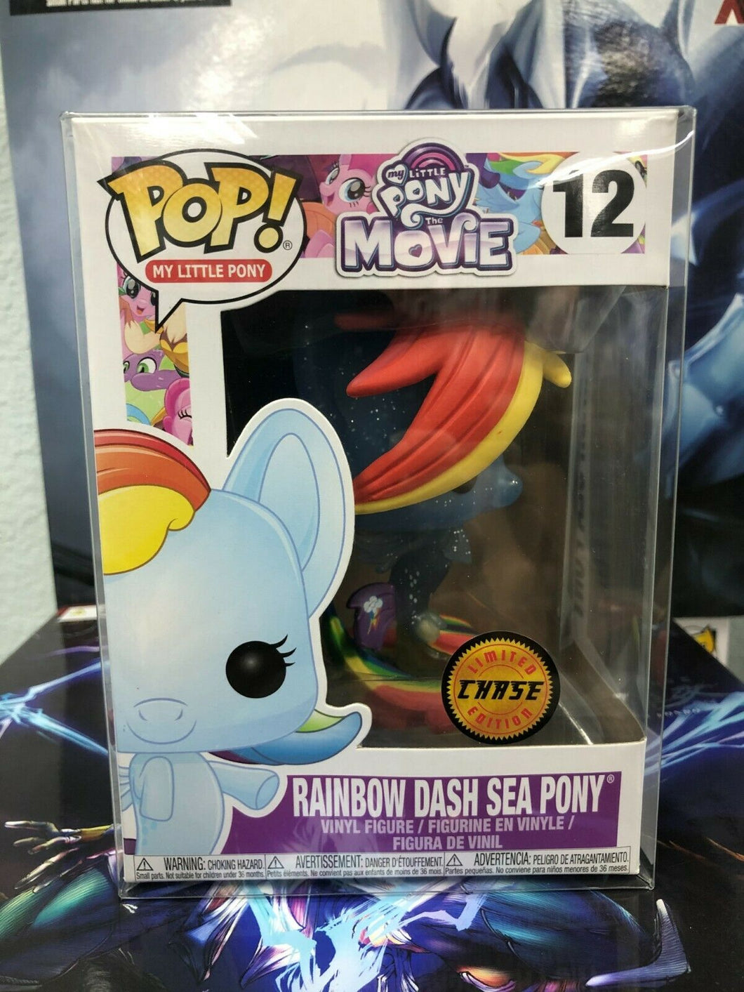 Funko POP! My Little Pony RAINBOW DASH SEA PONY Glitter Chase #12 w/ Protector
