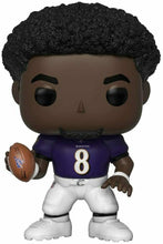 Load image into Gallery viewer, Funko POP! NFL LAMAR JACKSON Baltimore Ravens Figure #120 DAMAGE BOX