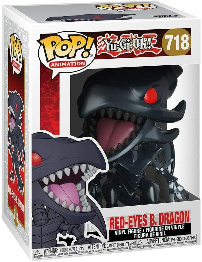 Funko Pop! Animation: Yu-Gi-Oh- Red-Eyes Black Dragon #718 Figure w/ Protector