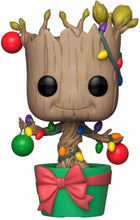Load image into Gallery viewer, Funko POP! Marvel Holiday GROOT with Lights &amp; Ornaments Figure #399 w/ Protector