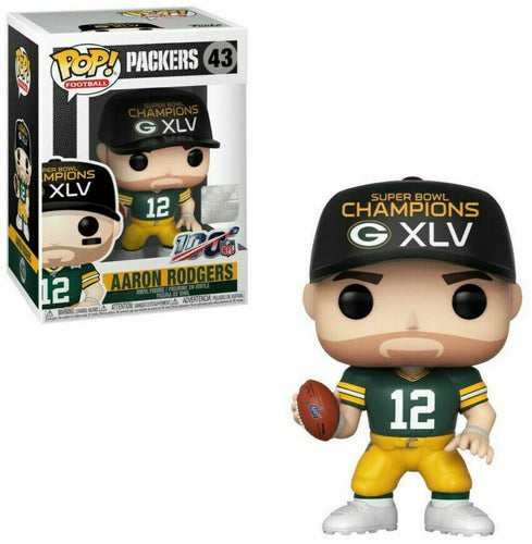 Funko POP! Football NFL Packers AARON RODGERS Champions XLV #43 DAMAGE BOX
