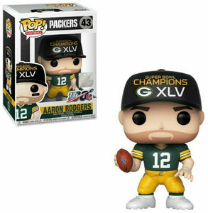 Funko POP! Football NFL Packers AARON RODGERS Champions XLV #43 DAMAGE BOX