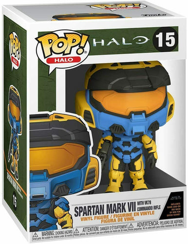 Funko POP! Games: Halo SPARTAN MARK VII Yellow and Blue Figure #15 DAMAGE BOX