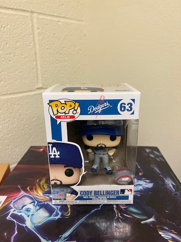 Funko POP! MLB Dodgers CODY BELLINGER Road Uniform Figure #63 w/ Protector