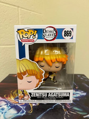 Funko POP! Animation: Demon Slayer ZENITSU AGATSUMA Figure #869 w/ Protector
