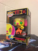 Load image into Gallery viewer, Funko POP! Movies IT PENNYWISE Black Light SPECIAL EDITION #55 w/ Protector