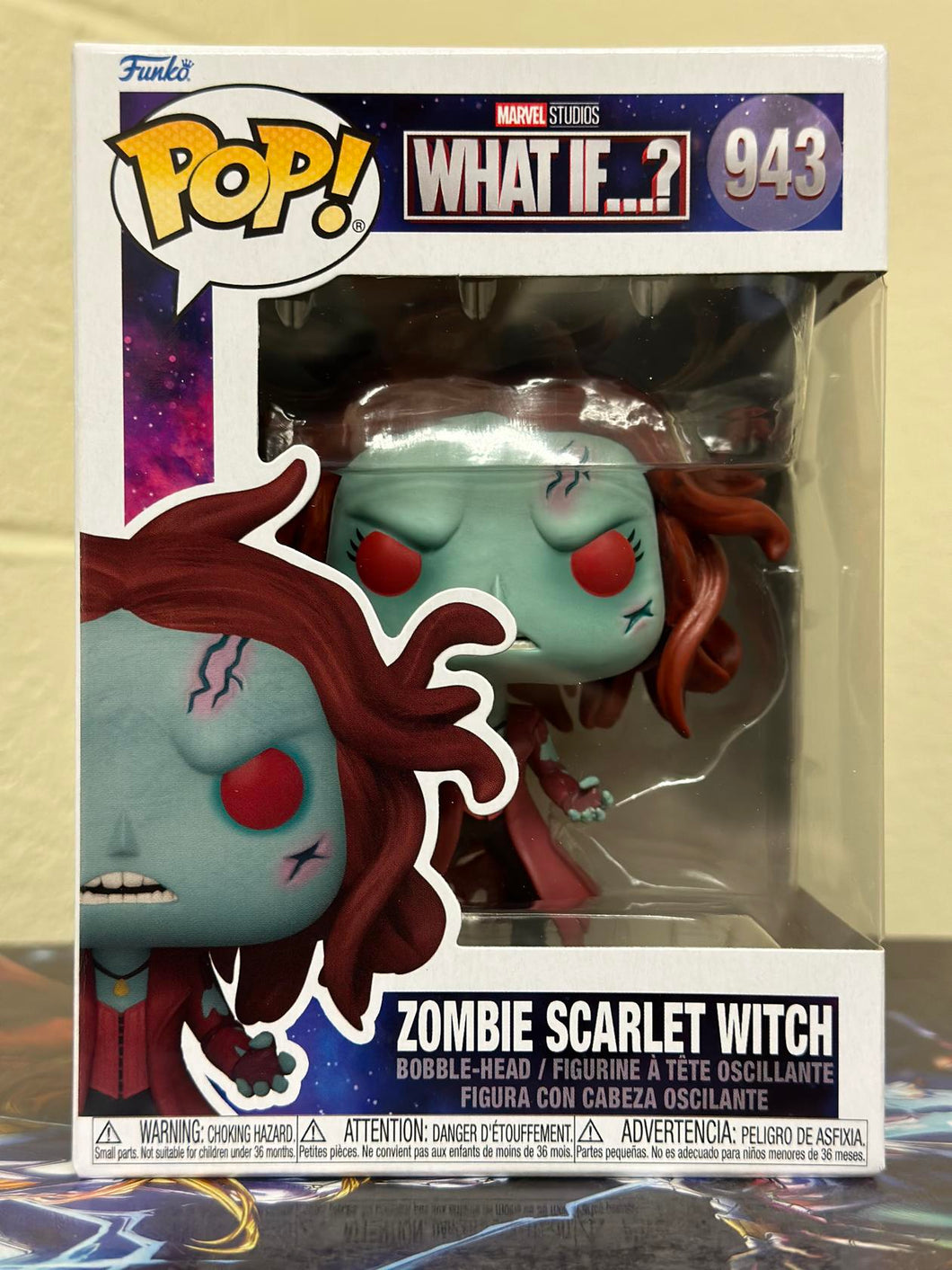 Funko POP! Marvel: What If? ZOMBIE SCARLET WITCH Figure #943 w/ Protector